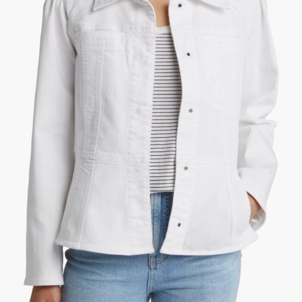 Wit & Wisdom Fit and Flare Trucker Denim Collar Jacket - Picture 2 of 5